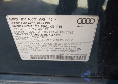 2015 Audi Q3 2.0T Premium Plus from USA, damaged, VIN WA1BFCFS4FR006318